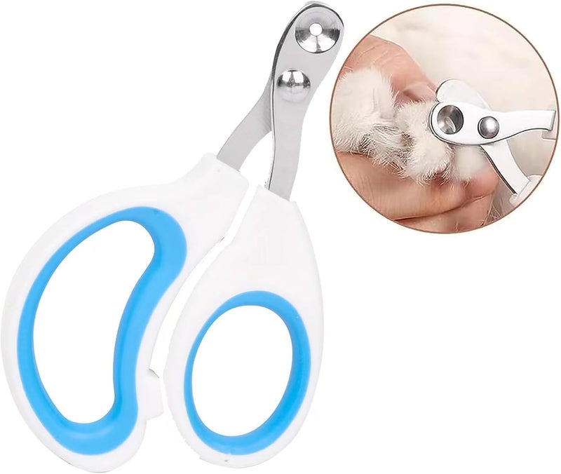 Vesslam Cat Nail Clippers with Circular Cut Hole -Avoid Over Cutting Pet Nail Clippers -Specially Designed for Cats-Sharp Angled Blade Professional Paw Trimmer Set for Novice Pet Families (Blue) - Image 1